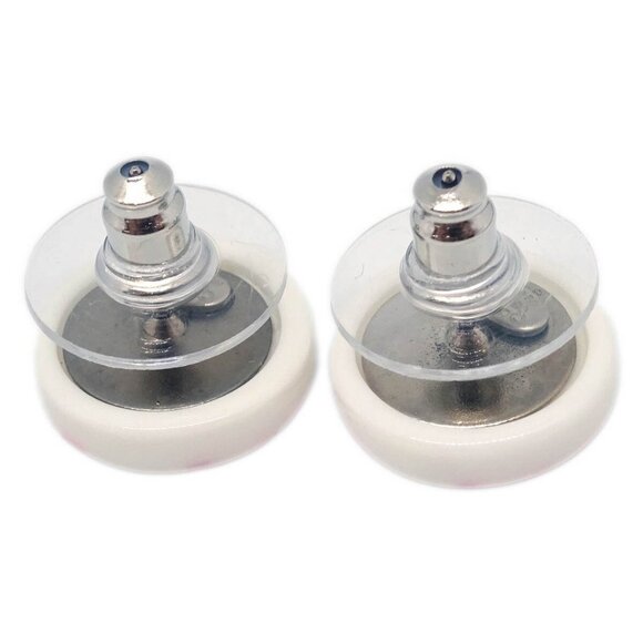 Chanel Button Piercing Earrings White 05P 195346 - Picture 7 of 8